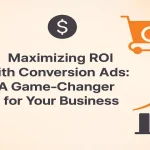 “Maximizing ROI” blog title over soft gradient and marketing visuals.