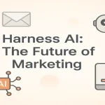 Group of marketers discussing AI strategies in a modern workspace.