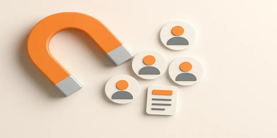 U-shaped magnet icon representing attraction and lead conversion