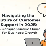 Blog title surrounded by icons symbolizing AI-driven customer support services.