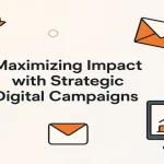Visual summary of key digital campaign elements like email, ads, and analytics.