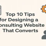 Icons representing a high-converting consulting website layout and elements.