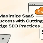 Abstract icons showing SaaS growth and SEO performance synergy.