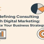 Digital marketing icons around the blog title with clean layout and gradients.