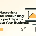 Blog title surrounded by design icons like camera, light bulb, and charts