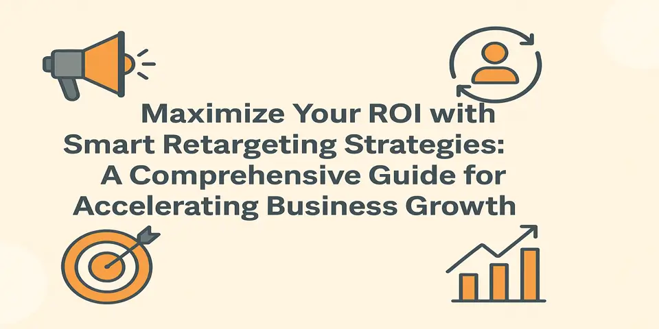Centered title with icons symbolizing smart retargeting and ROI growth