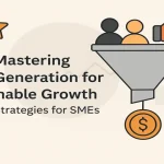 Title surrounded by lead generation icons like funnel, graph, and magnet