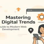 Featured blog title with modern web development icons and clean layout.