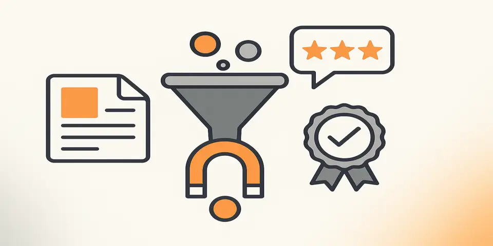  Abstract visuals representing key lead magnet and conversion strategies