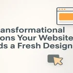 Centralized blog title with layout and website interface elements