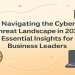 Cyber threat landscape title surrounded by security icons