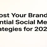 Creative layout showcasing modern social media strategy icons and branding cues.
