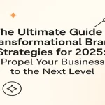 Bold digital design showing brand strategy elements around centered title