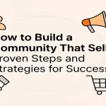 Digital illustration showing community connection with marketing visuals.