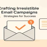 Flat graphic representing modern email campaign elements.