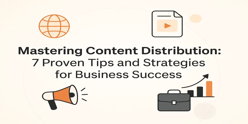 Promotional banner illustrating strategic content distribution themes