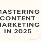 Modern design elements symbolizing content marketing strategies for 2025.