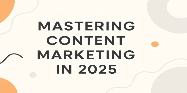 Modern design elements symbolizing content marketing strategies for 2025.