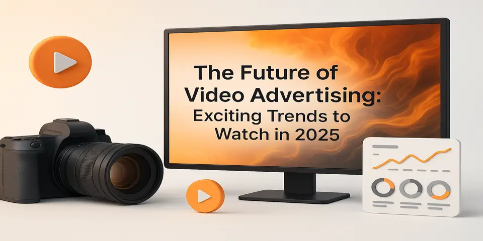 Central title with surrounding icons of video play buttons and media charts