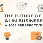 Centralized AI business concept with futuristic elements and clear title text