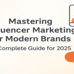 Header design featuring influencer marketing visuals with centered title.