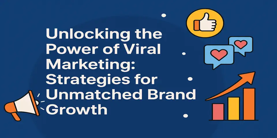 Text overlay displaying viral marketing strategies for strong brand growth.