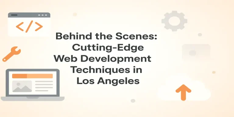 Modern web development concepts visualized with browser icons and coding tools.