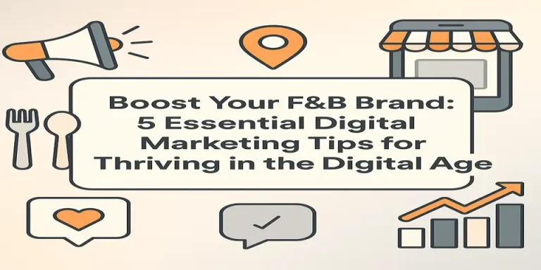 : Banner promoting digital marketing tips for food and beverage brands Banner promoting digital marketing tips for food and beverage brands