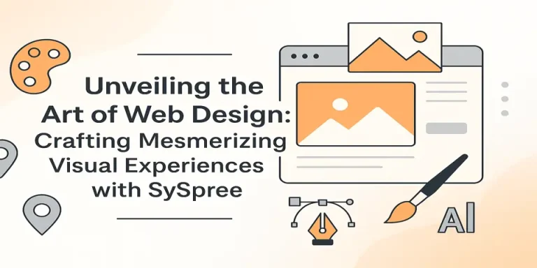 Web design banner with visual elements reflecting AI in digital marketing.