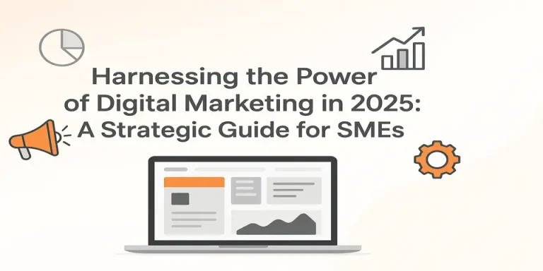 Focused entrepreneur leveraging the power of digital marketing on laptop