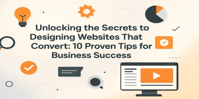 Design elements representing strategies for designing websites that convert