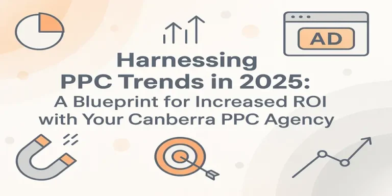 Central blog title with PPC-related icons on a soft gradient background.