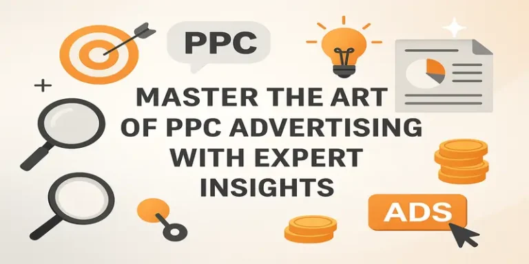 Centered blog title surrounded by icons representing marketing and ROI potential.