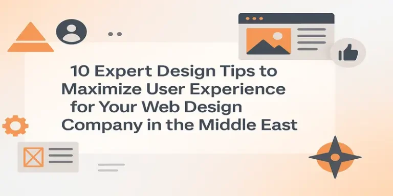 Center-aligned blog title surrounded by UI-related icons in a modern layout to maximize user experience.