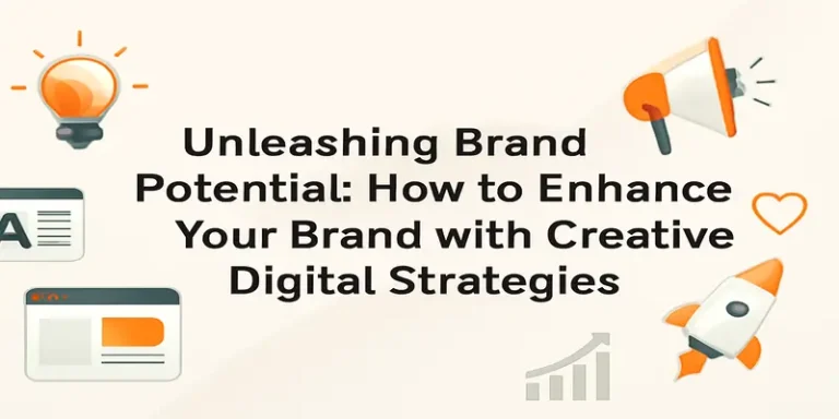 Blog title surrounded by icons representing digital strategy, branding, and creative growth.