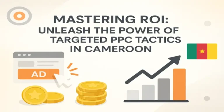 Blog title centered with targeted PPC tactics visuals, French flag, and charts.