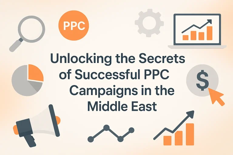 Centralized blog title with icons showcasing successful ppc campaigns.