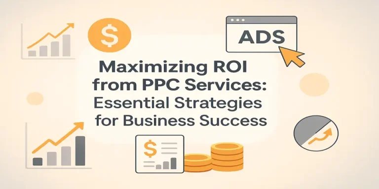 PPC services featured image with ROI and strategy icons