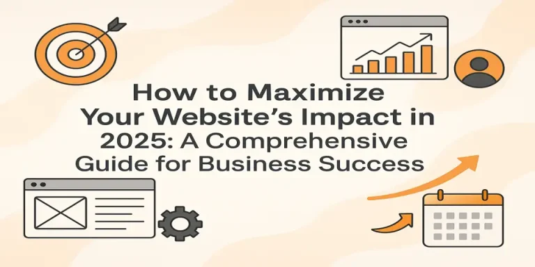 Professional digital layout with title highlighting website impact strategies for 2025.
