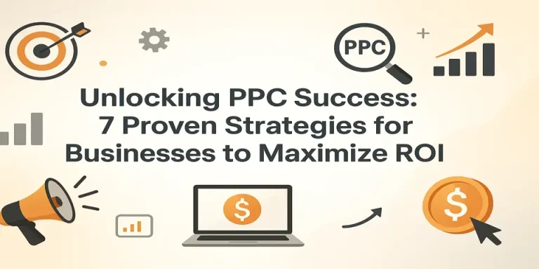 Professional PPC visuals with graphs, icons, and digital marketing symbols to boost PPC success.