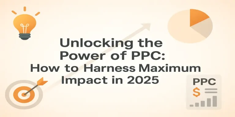 Blog title centered with PPC visuals, charts, and target icons to harness ppc effectively