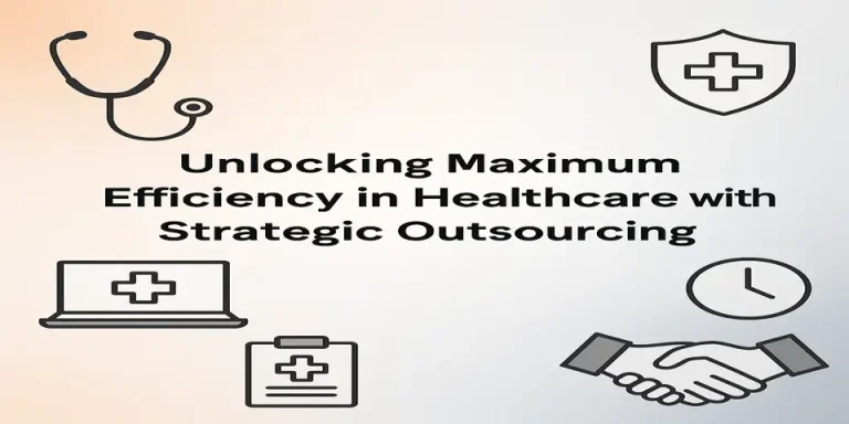 Healthcare efficiency with outsourcing blog title design